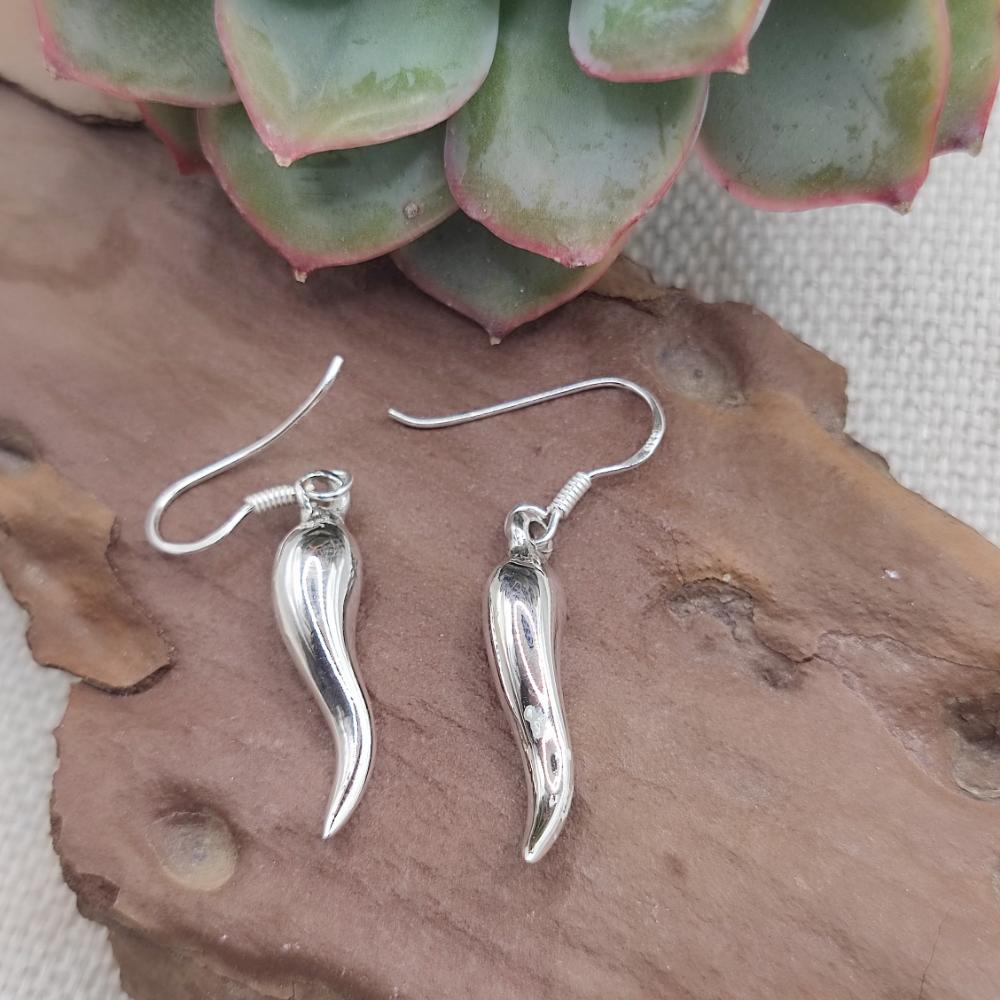 Orecchini argento 925 cornetto portafortuna - SURYAPET