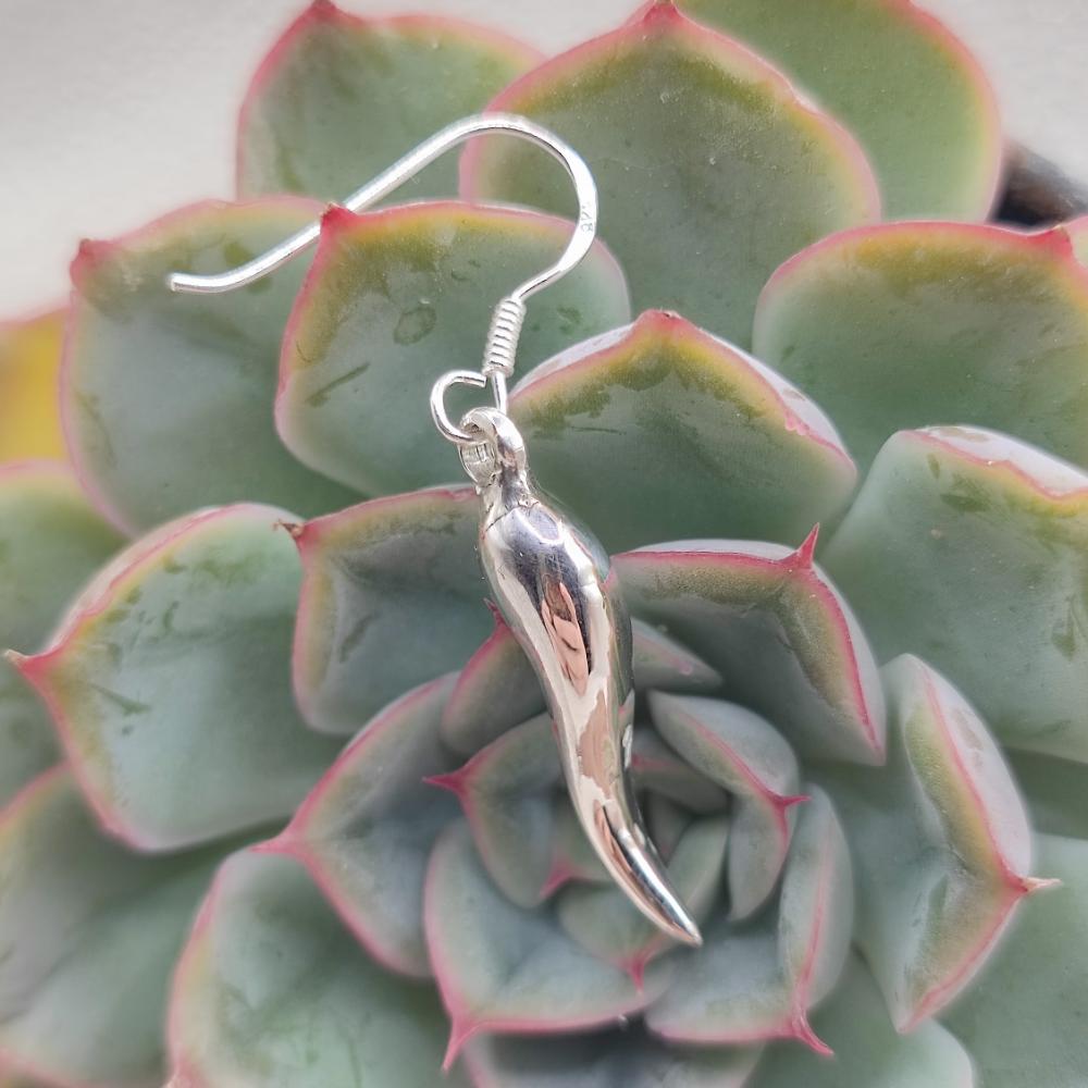 Orecchini argento 925 cornetto portafortuna - SURYAPET