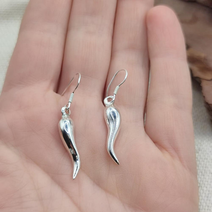 Orecchini argento 925 cornetto portafortuna - SURYAPET