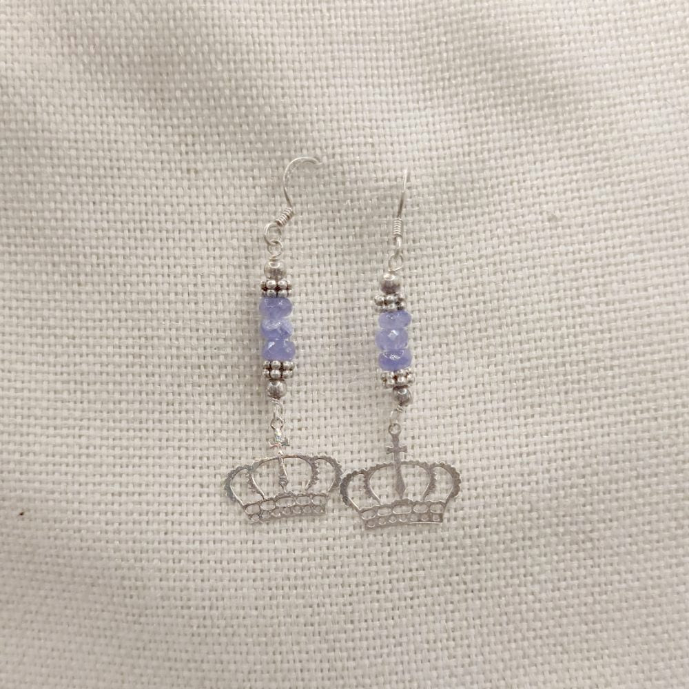 Orecchini in argento 925 corona e ametista - NANDITA