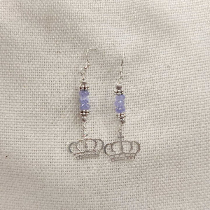 Orecchini in argento 925 corona e ametista - NANDITA