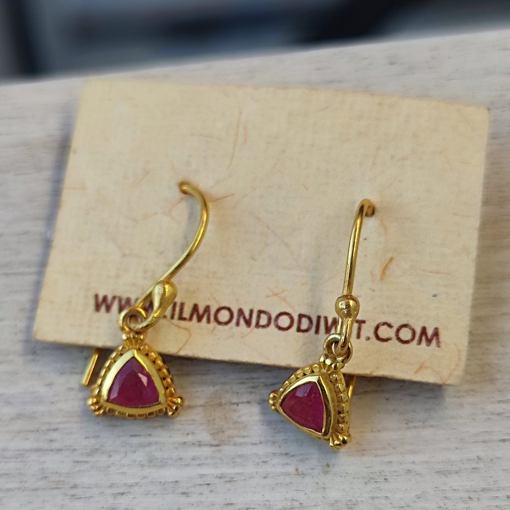 Orecchini in argento 925 dorato con pietra - DULLAHANDA