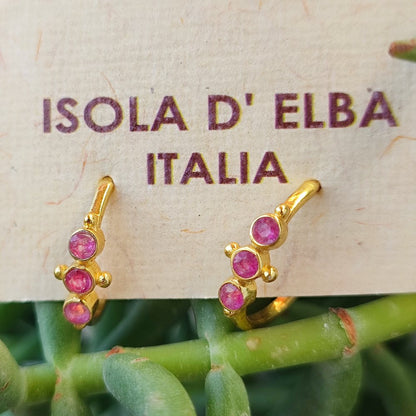 Orecchini in argento 925 dorato con pietra - TURIBERNA – immagine5