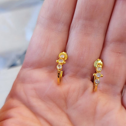 Orecchini in argento 925 dorato con pietra - TURIBERNA – immagine4