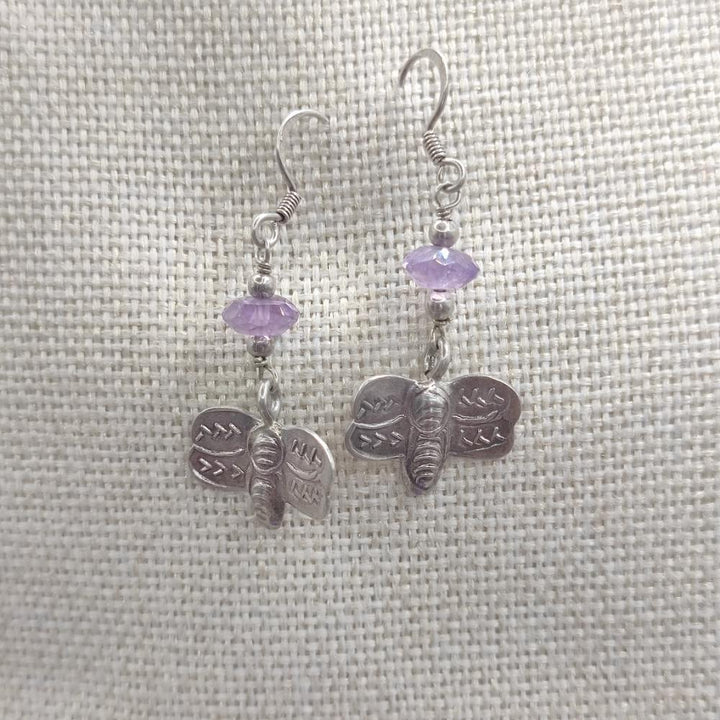 Orecchini in argento 925 farfalla e ametista - VASUDHA