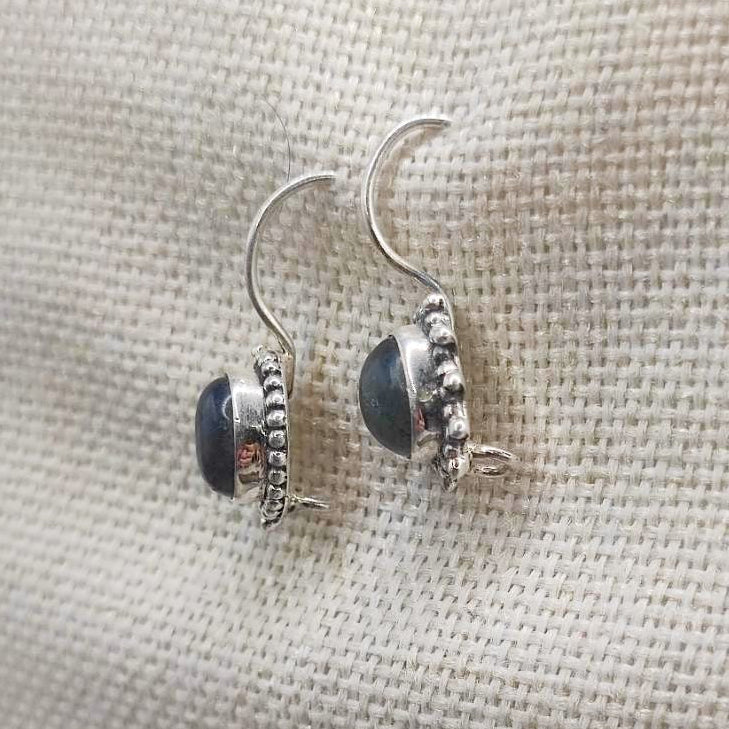 Orecchini ovali in argento 925 labradorite - AAKASH