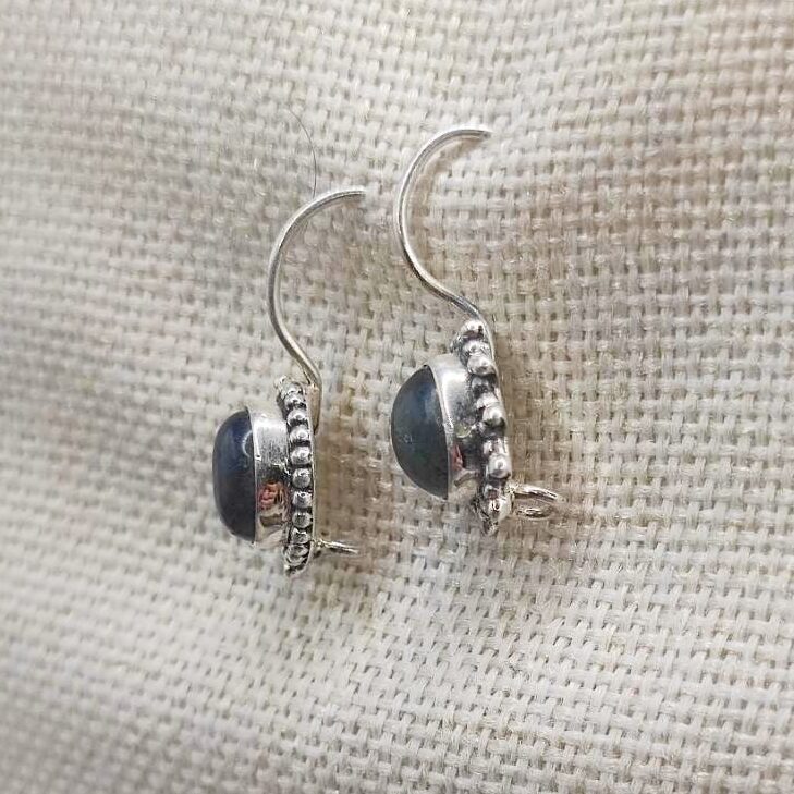 Orecchini ovali in argento 925 labradorite - AAKASH