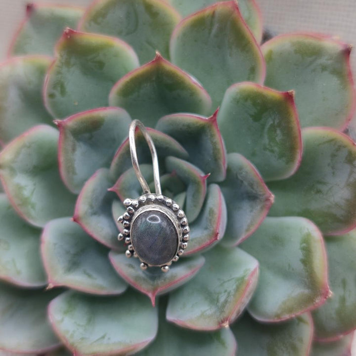 Orecchini ovali in argento 925 labradorite - AAKASH