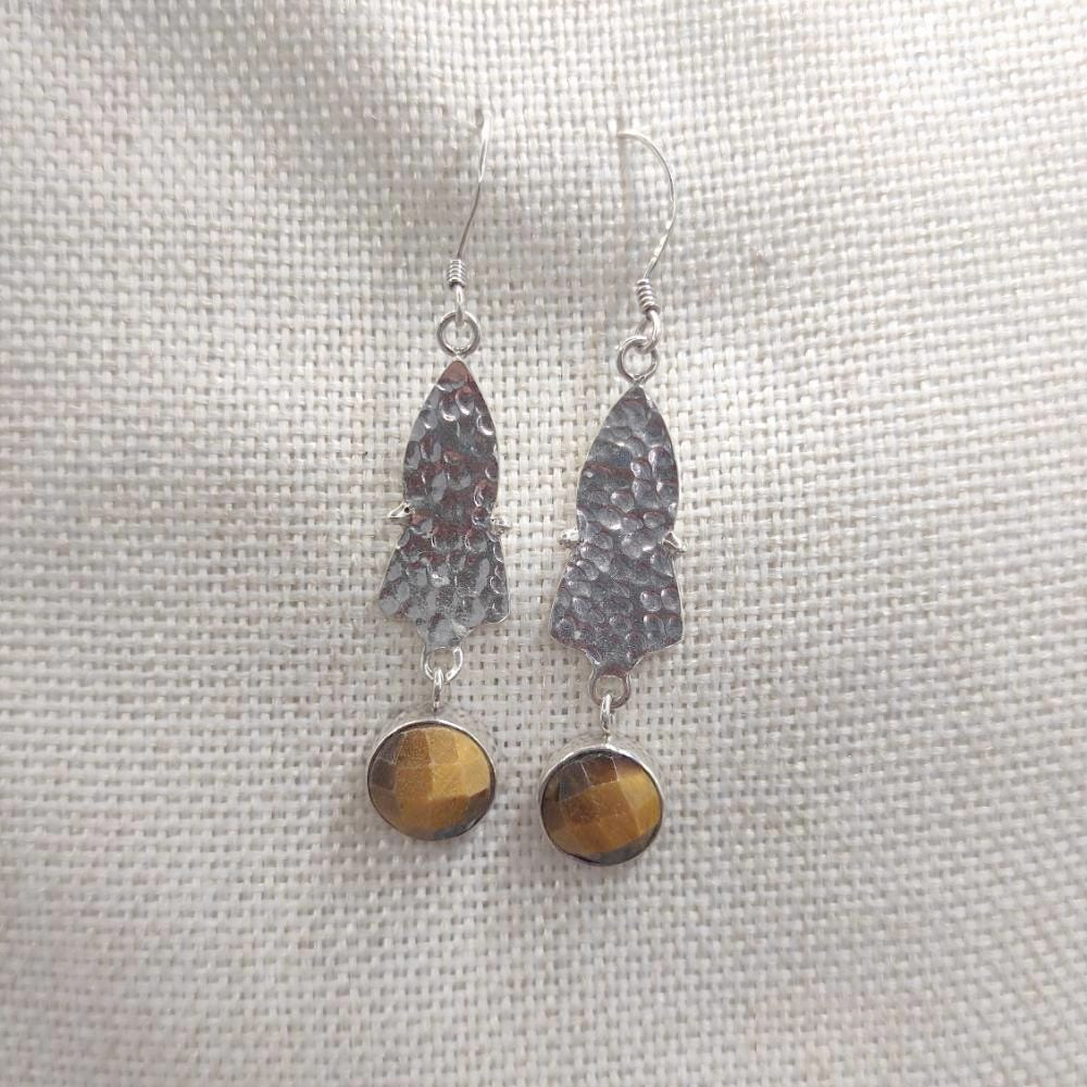 Orecchini in argento 925 con occhio di tigre - NEELA