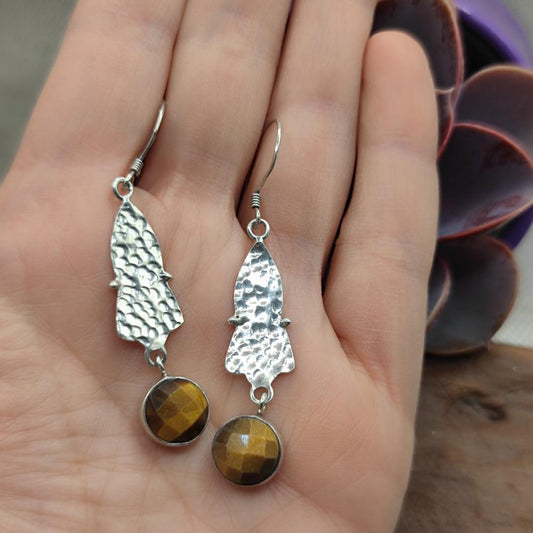 Orecchini in argento 925 con occhio di tigre - NEELA