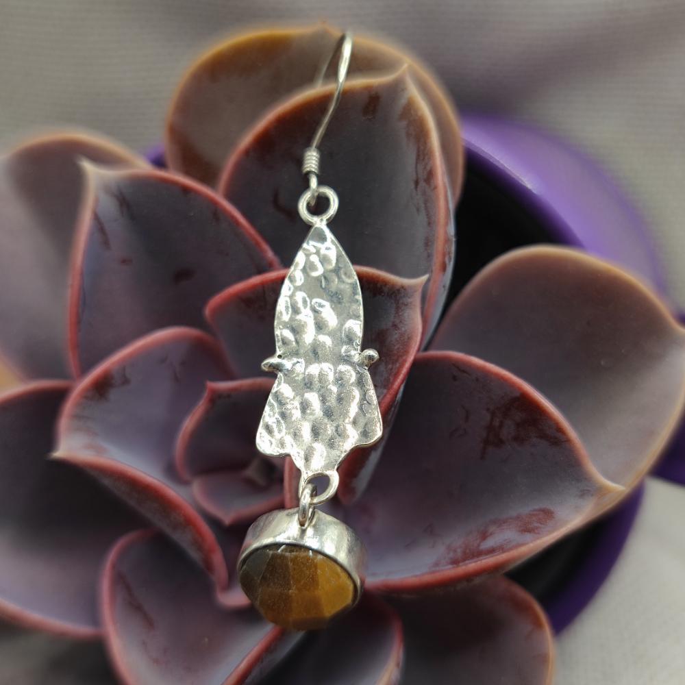 Orecchini in argento 925 con occhio di tigre - NEELA