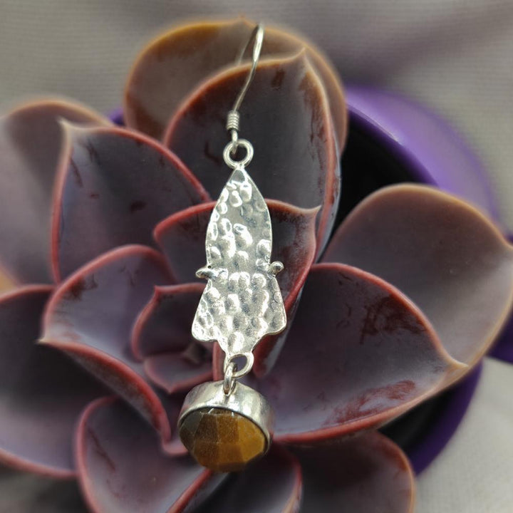 Orecchini in argento 925 con occhio di tigre - NEELA