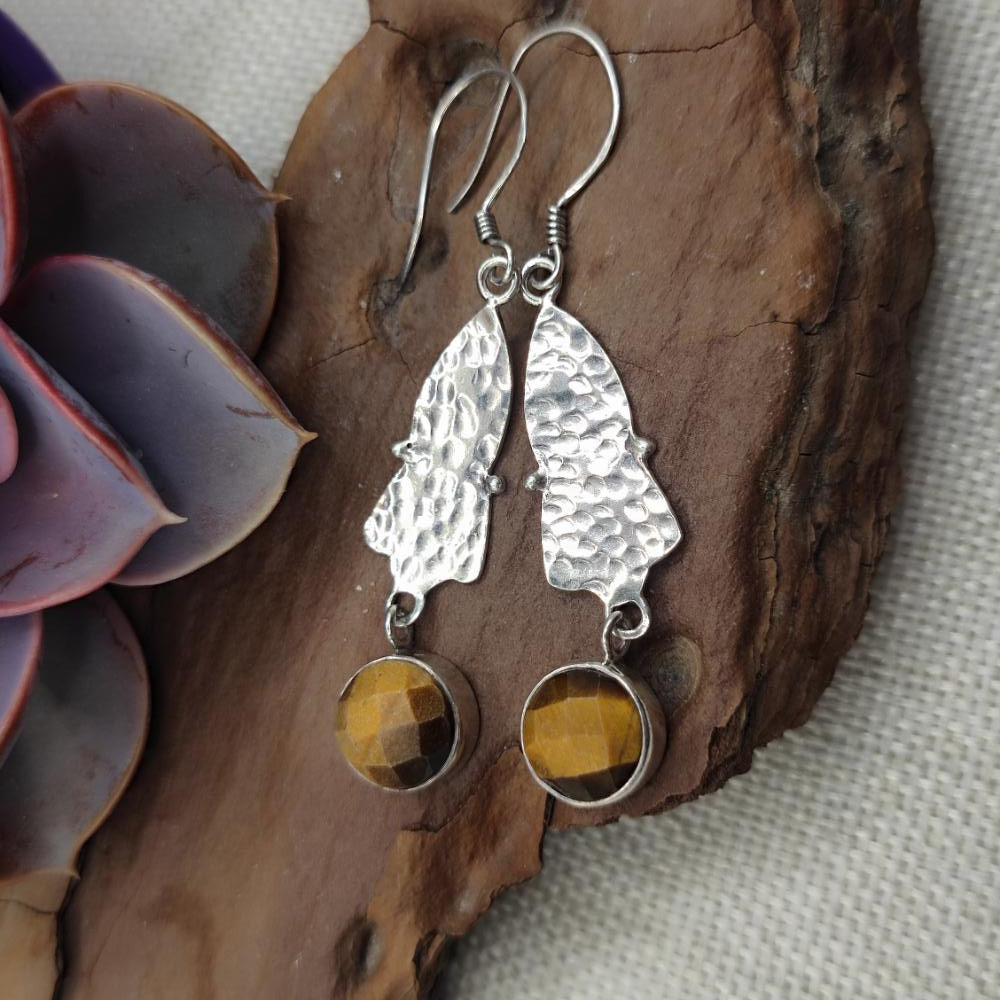 Orecchini in argento 925 con occhio di tigre - NEELA