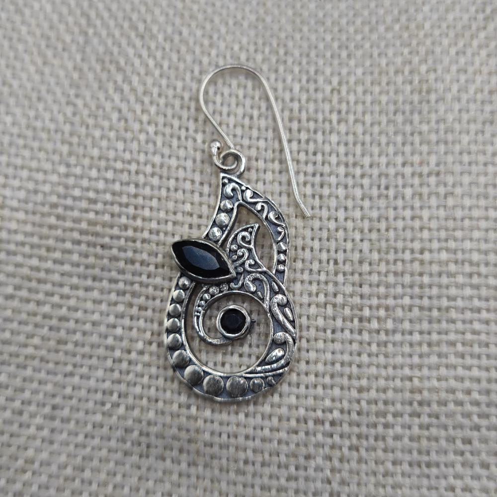 Orecchini in argento 925 con onice nero - INDO