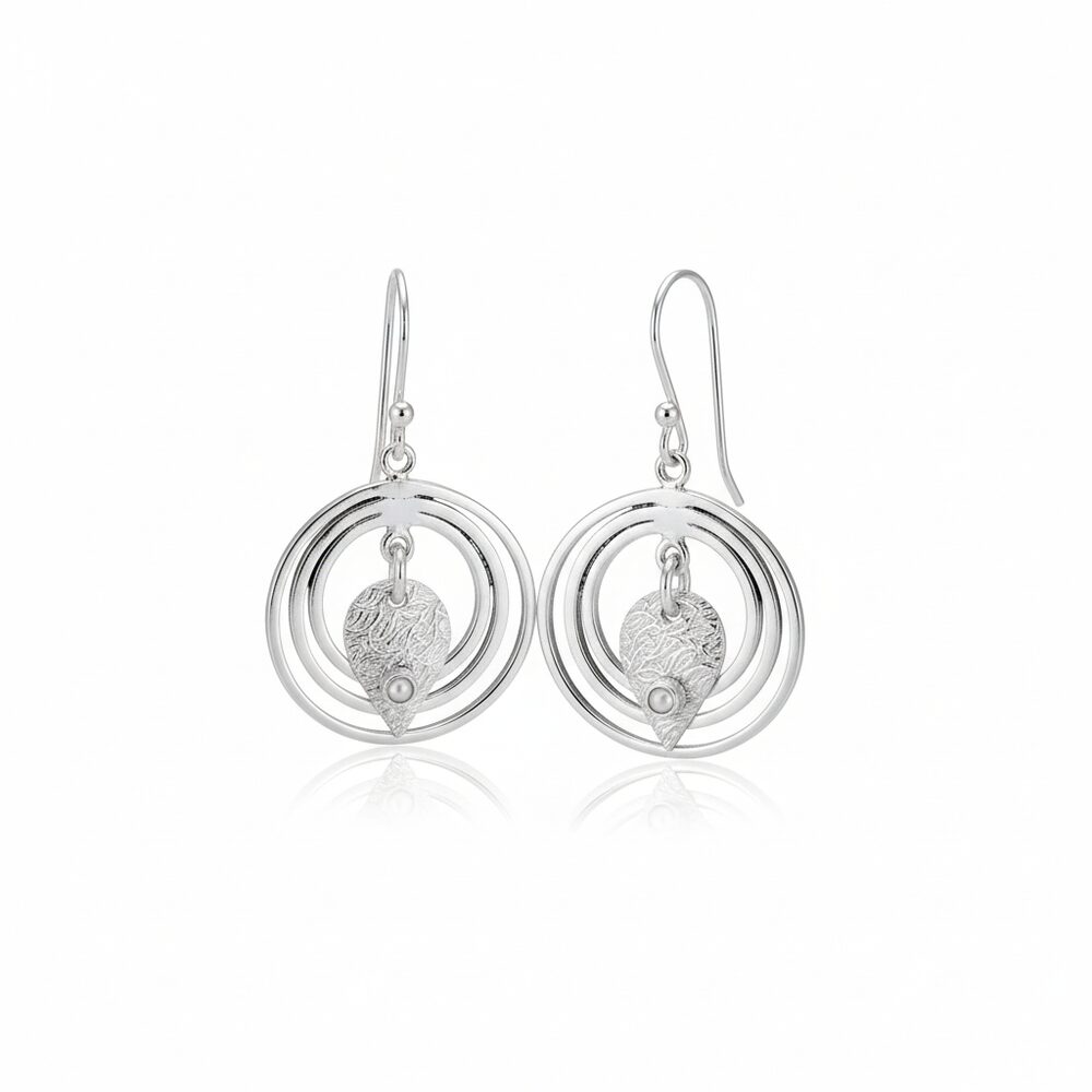 Orecchini artigianali in argento 925 con perla - GANDAKI