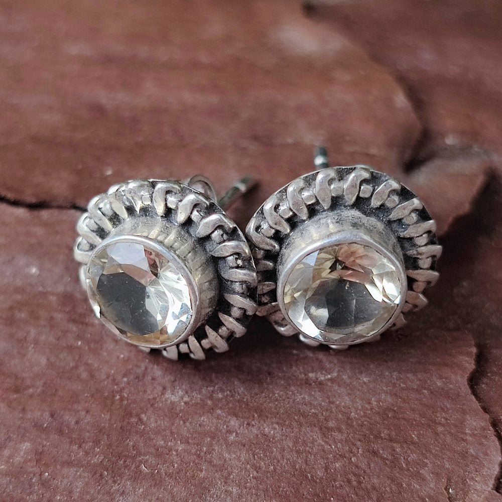 Orecchini In Argento Con Citrino Brasiliano E Topazio Bianco, 6,86 - Foto 3