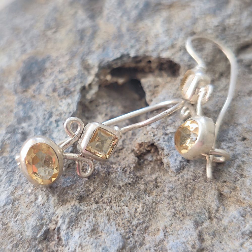 ORECCHINI etnici con pietra in argento 925 - AOHBILAM