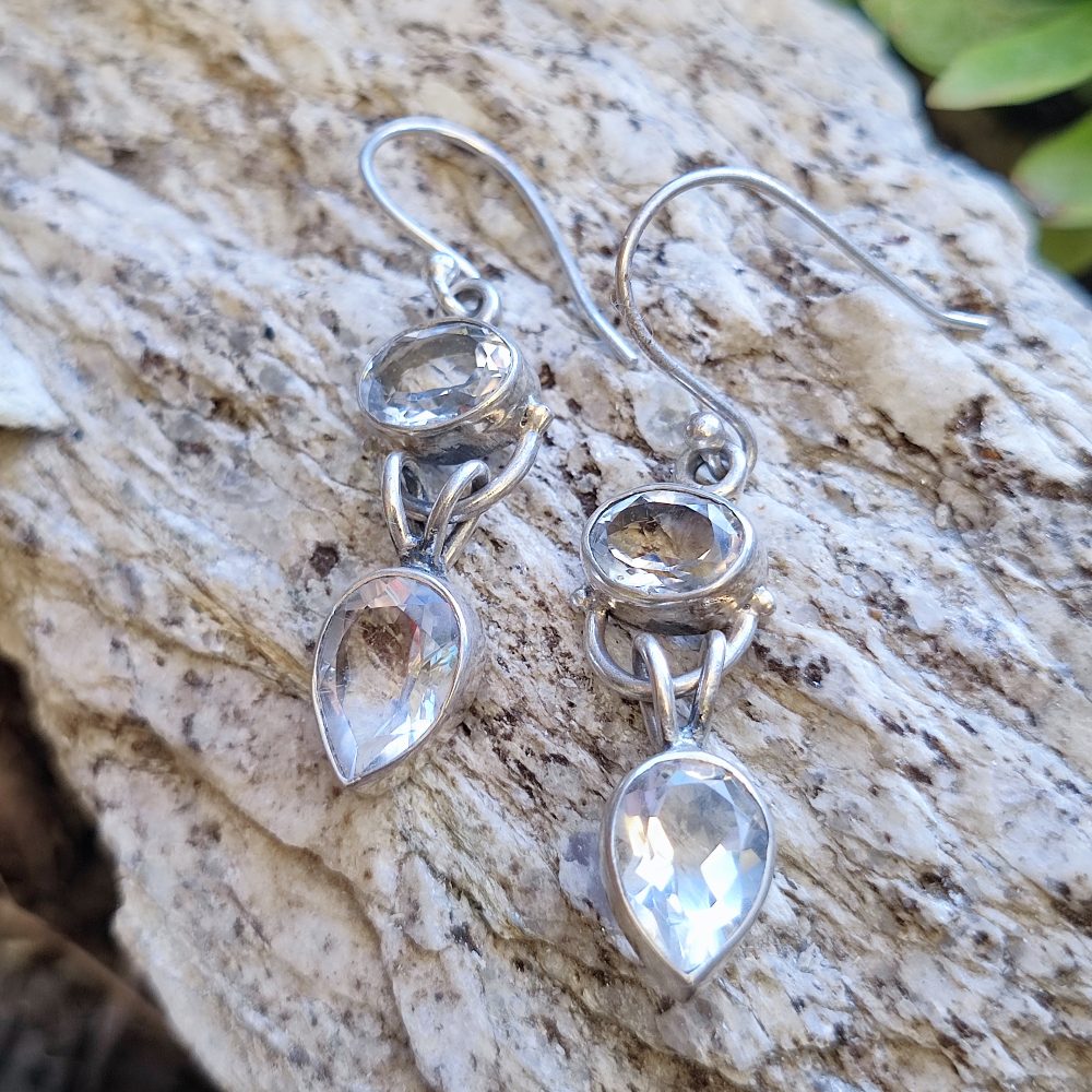 ORECCHINI etnici con pietra in argento 925 - BADUAN