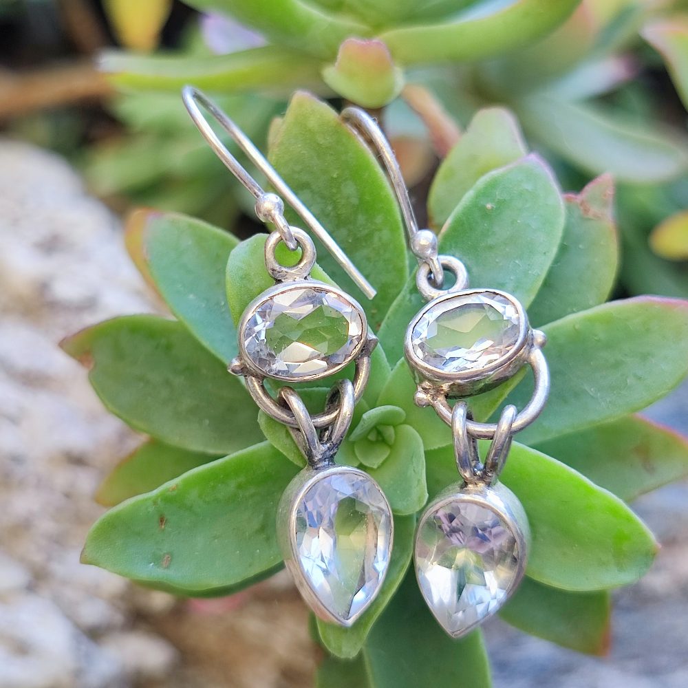 ORECCHINI etnici con pietra in argento 925 - BADUAN