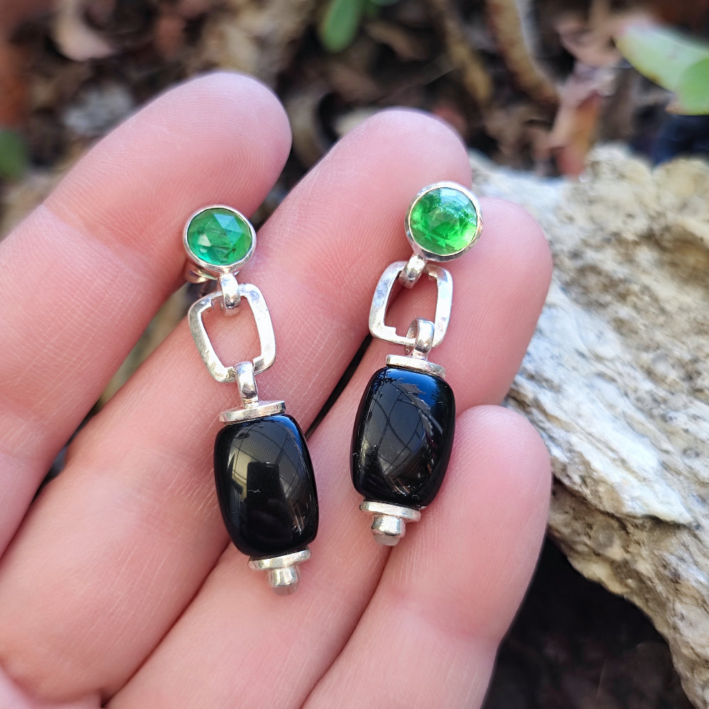 Orecchini etnici in argento 925 pietra - BAIDHAN