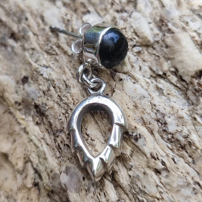 Orecchini etnici in argento 925 pietra - CHILPI