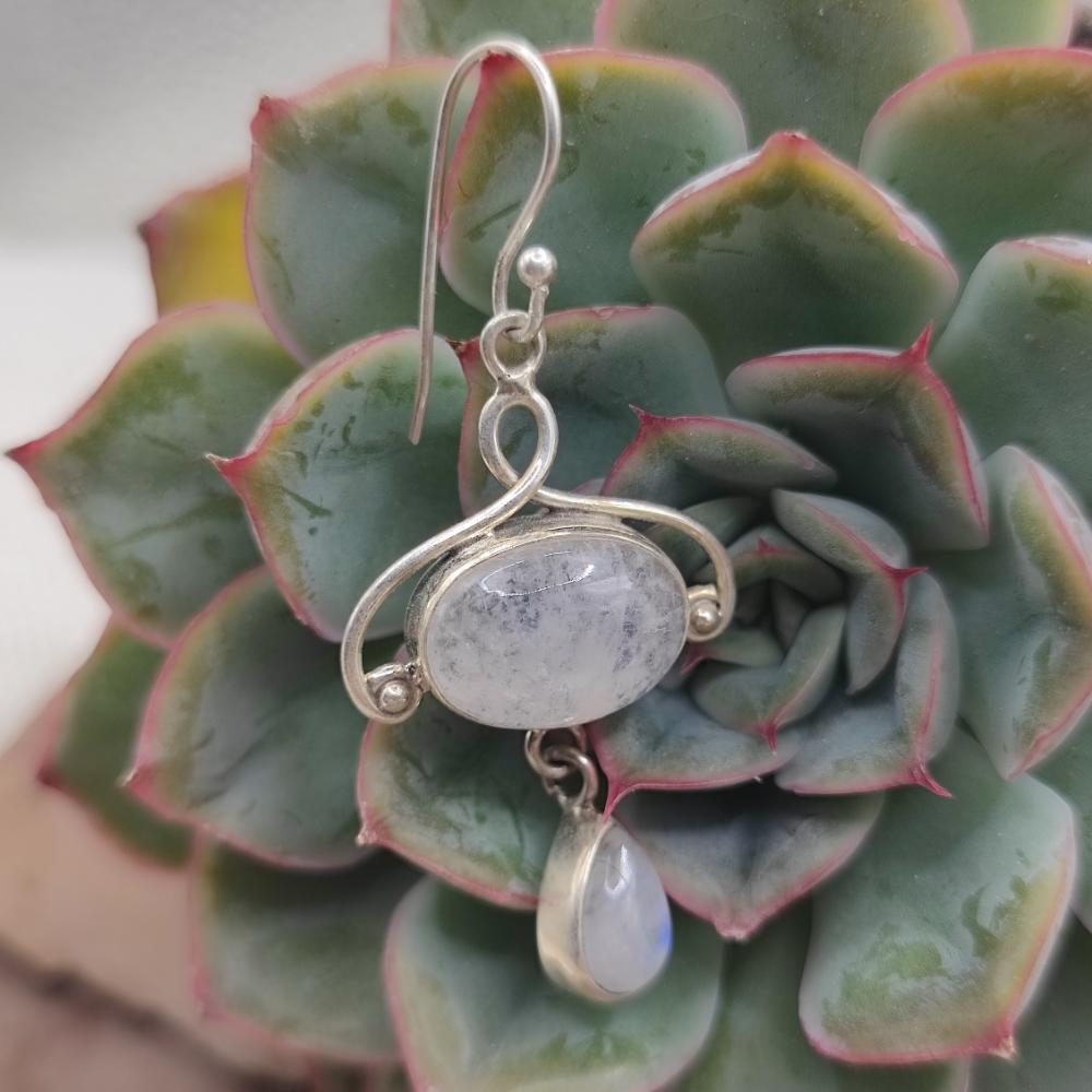 Orecchini in Argento con pietra di luna - TANDUR