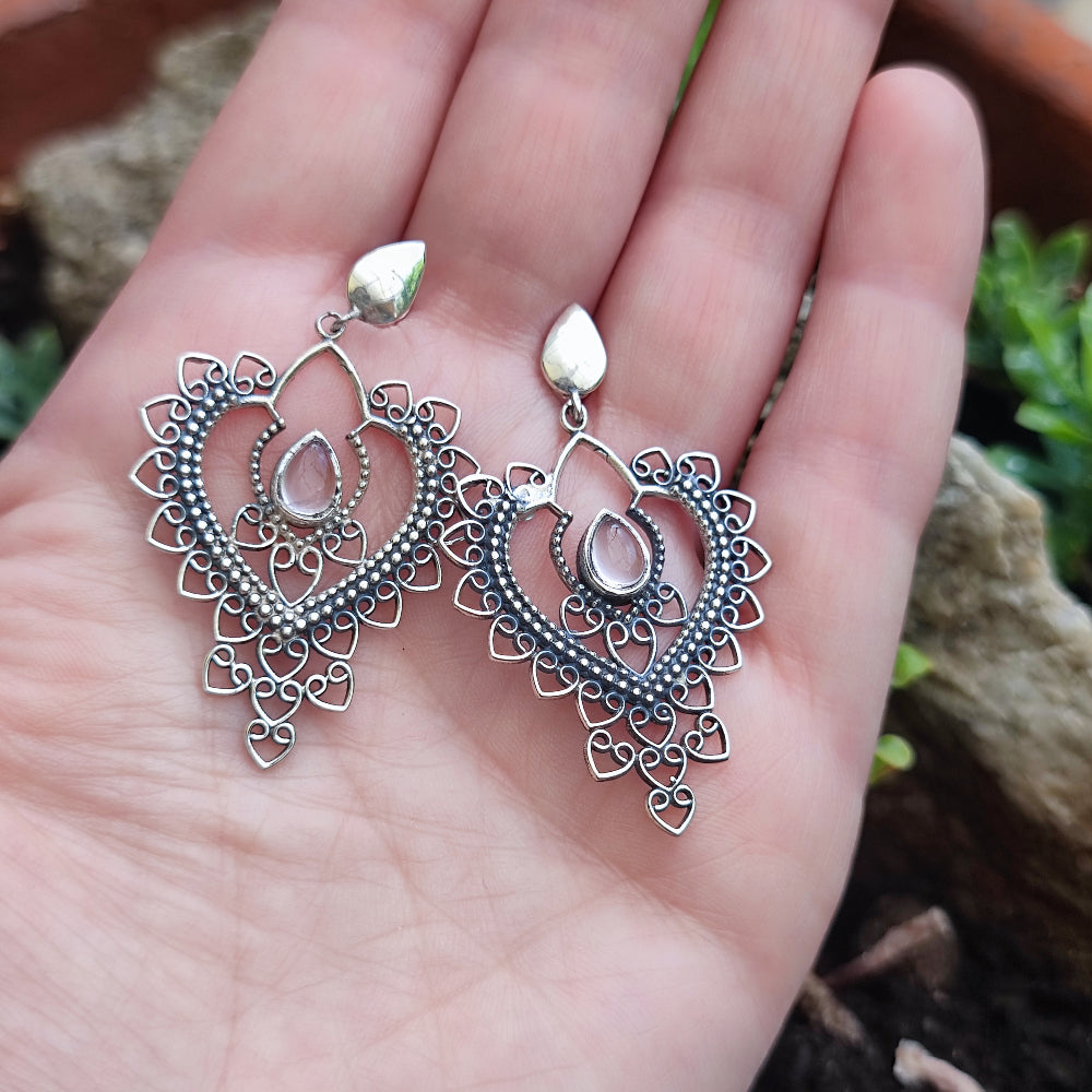 ORECCHINI Argento 925 artigianali con pietra - DOLATPURA