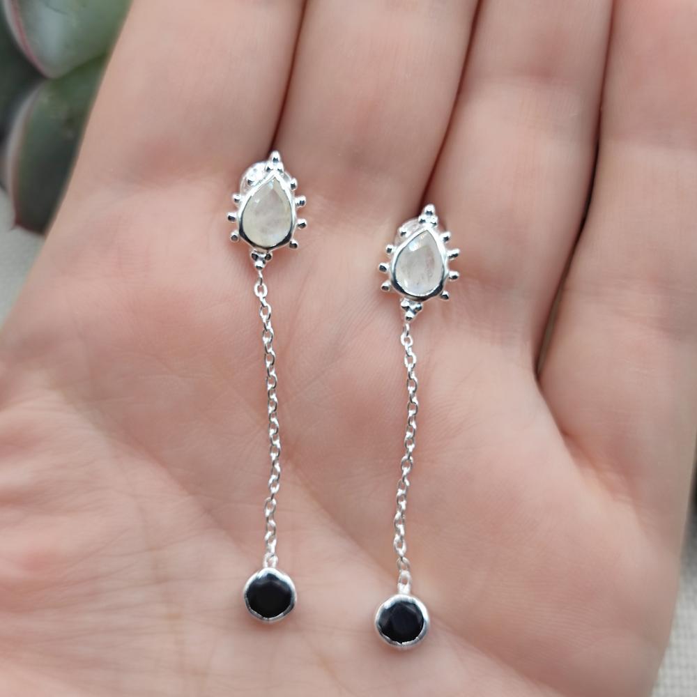 ORECCHINI pendenti in argento con pietra - GUALI