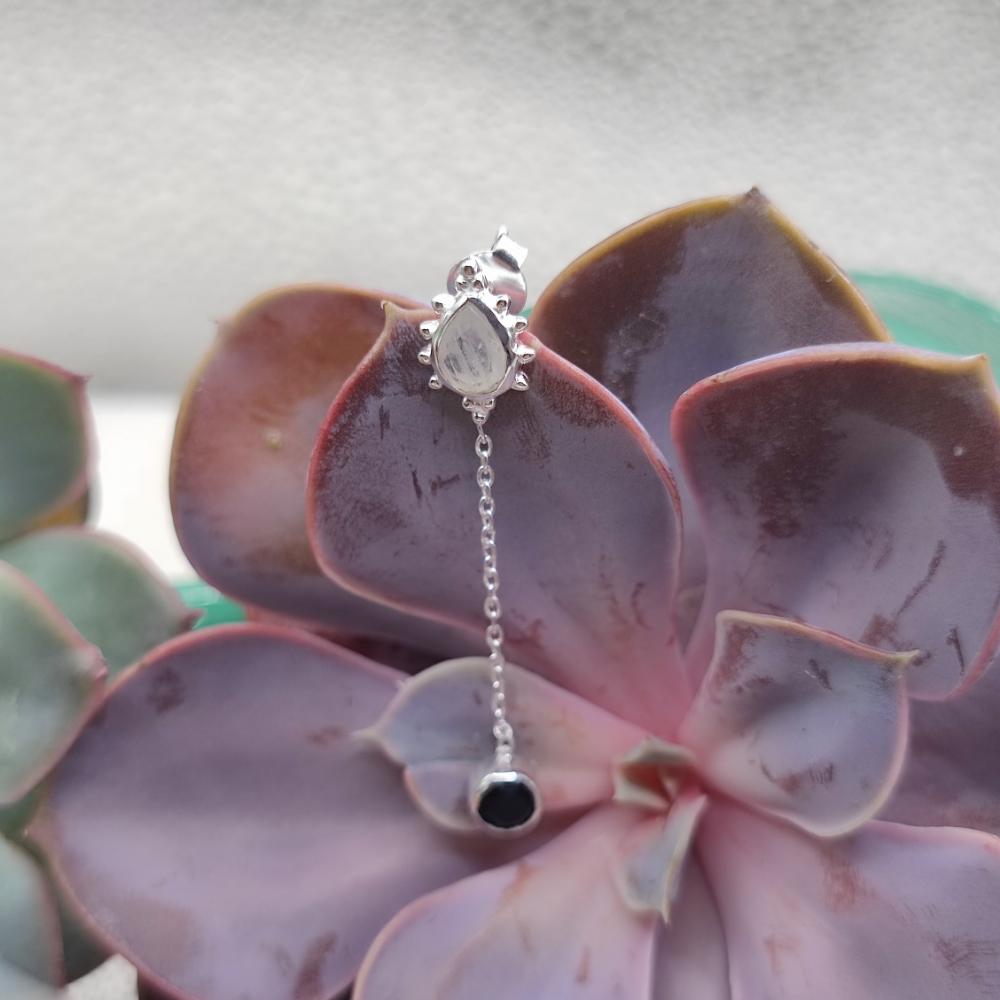 ORECCHINI pendenti in argento con pietra - GUALI