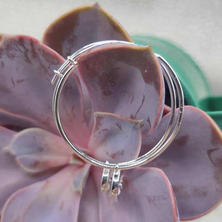 ORECCHINI cerchio in argento con pietra - JOALDEGA