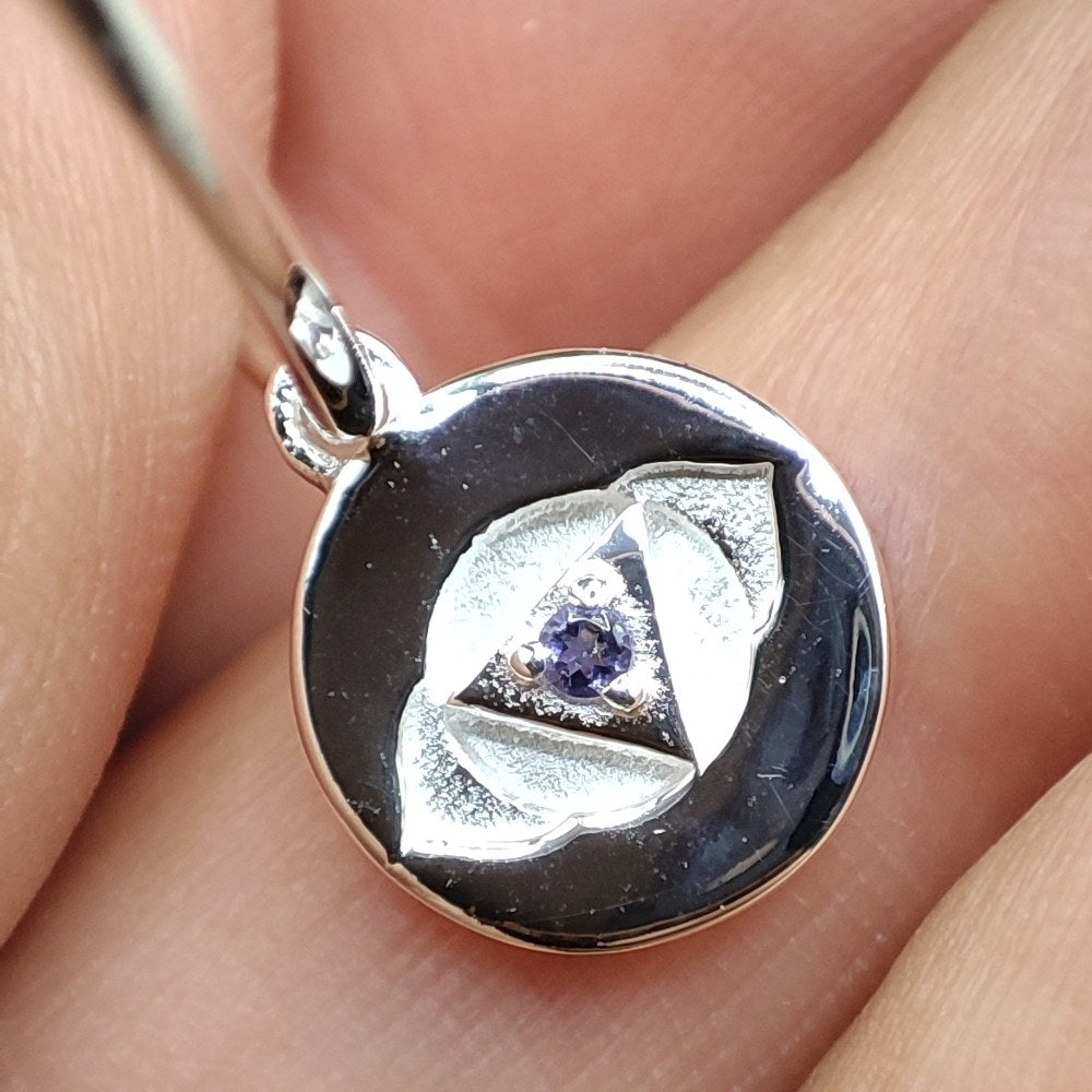 ORECCHINI cerchio in argento con pietra - JOALDEGA