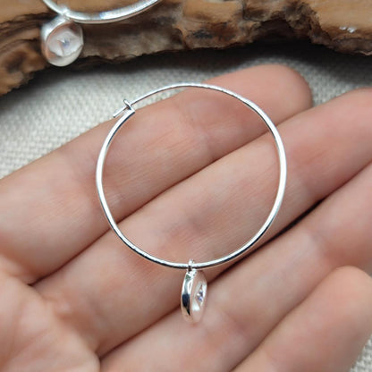 ORECCHINI cerchio in argento con pietra - JOALDEGA