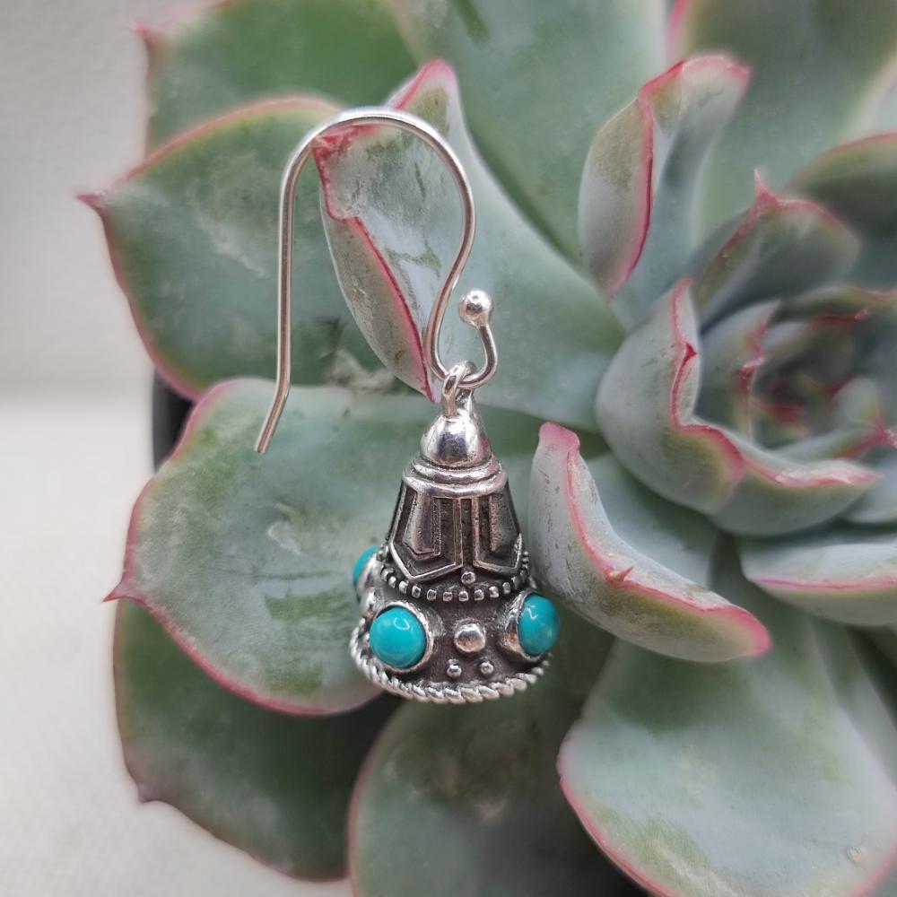 Orecchini in Argento con Pietra di Turchese - KAPTIPADA