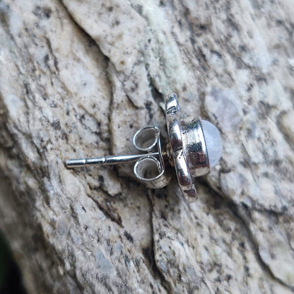 ORECCHINI etnici con pietra in argento 925 - KHEDA – a perno