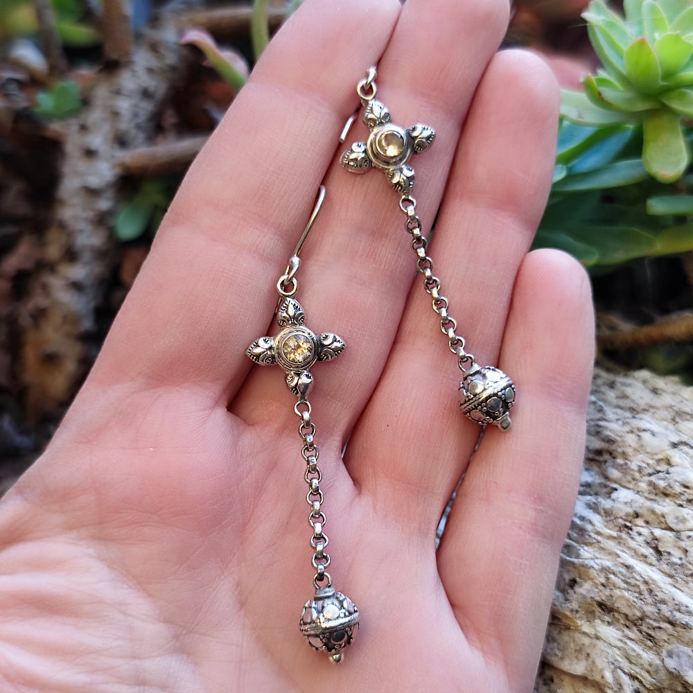 ORECCHINI etnici con pietra in argento 925 - KUMAR