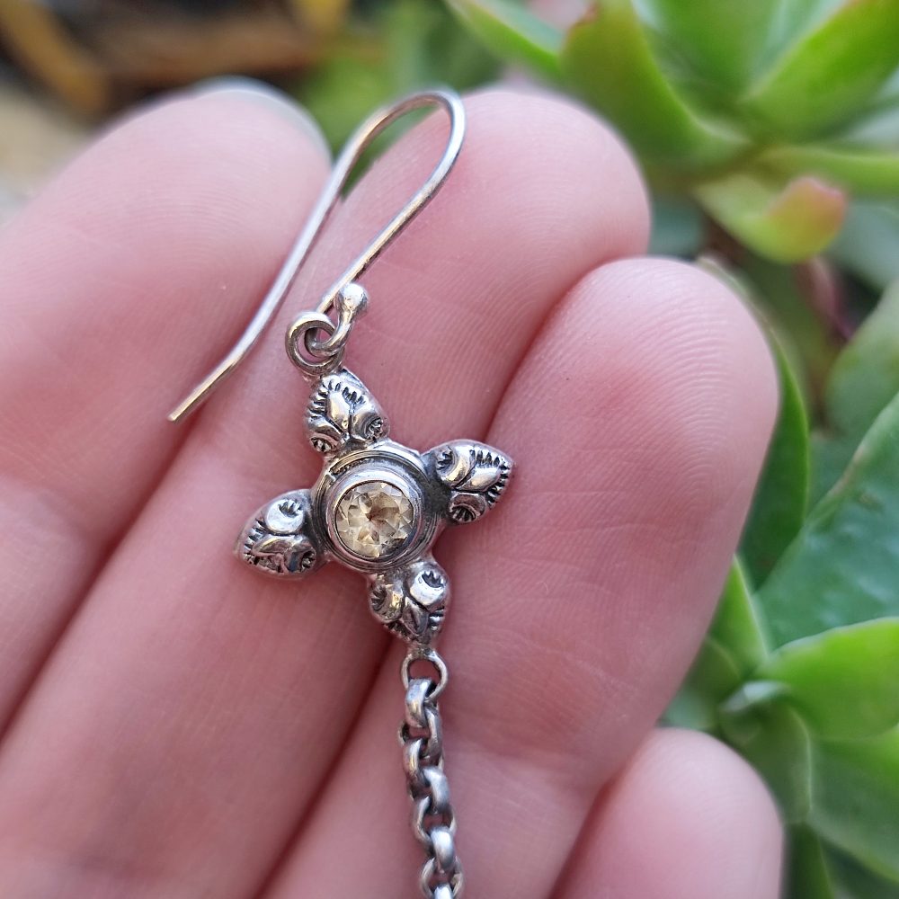 ORECCHINI etnici con pietra in argento 925 - KUMAR