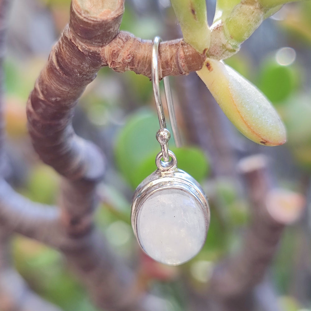 Orecchini etnici in argento 925 pietra di luna - LATHEAR