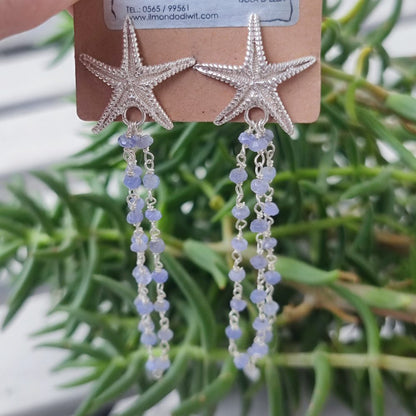 ORECCHINI artigianali in argento con pietra - LOTHAN
