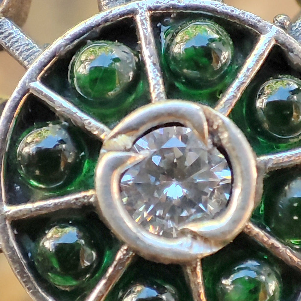 Orecchini etnici in argento 925 pietra - MAKRANA