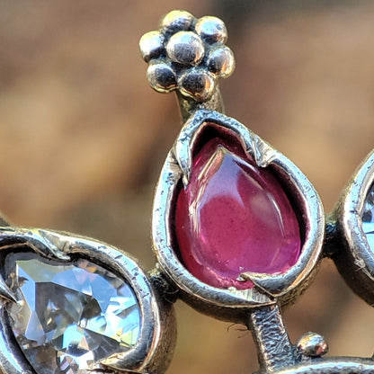Orecchini etnici in argento 925 pietra - MAKRANA