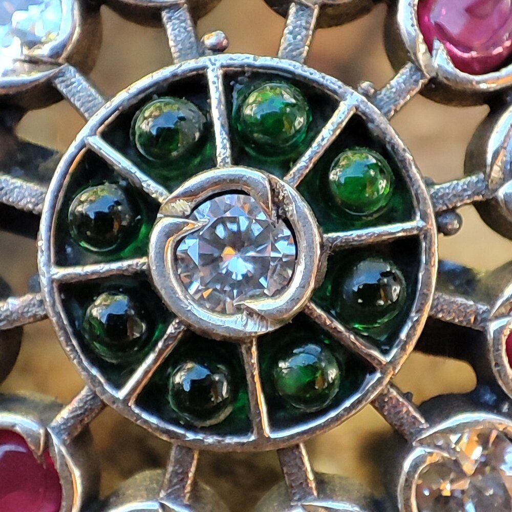 Orecchini etnici in argento 925 pietra - MAKRANA
