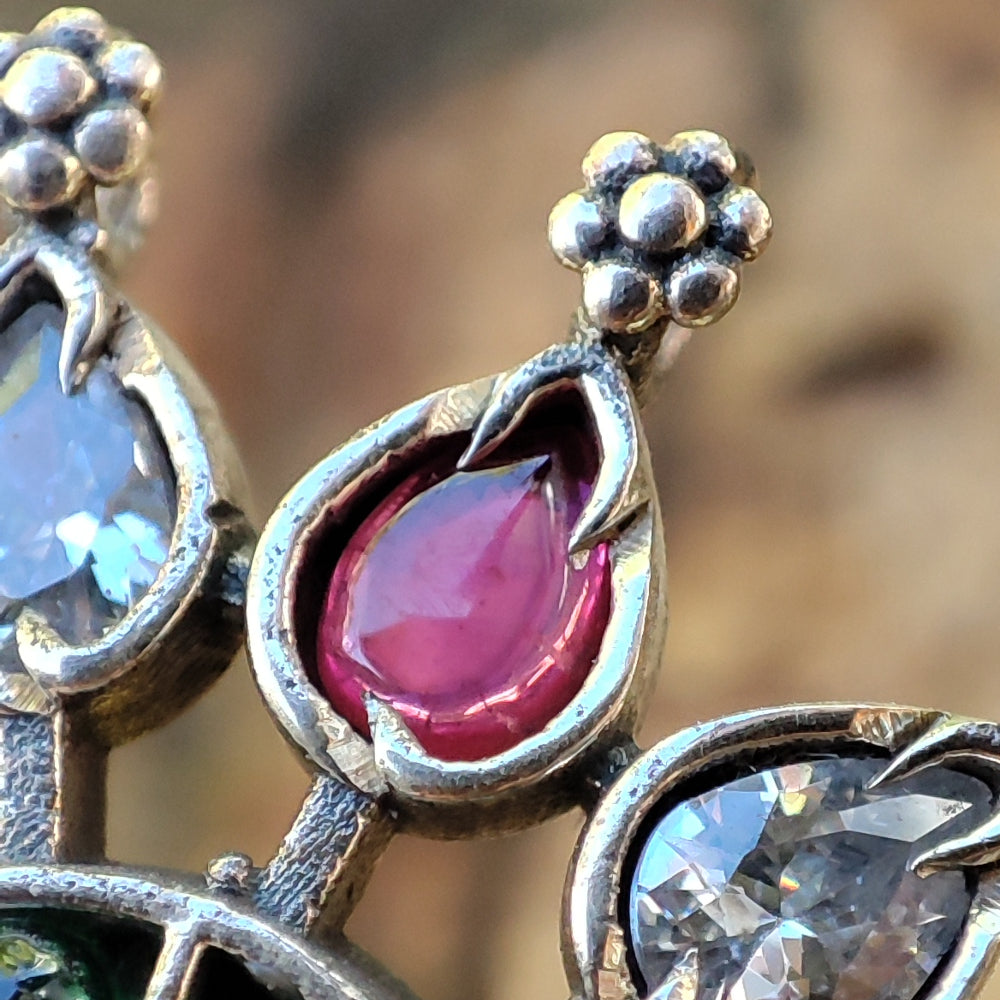 Orecchini etnici in argento 925 pietra - MAKRANA