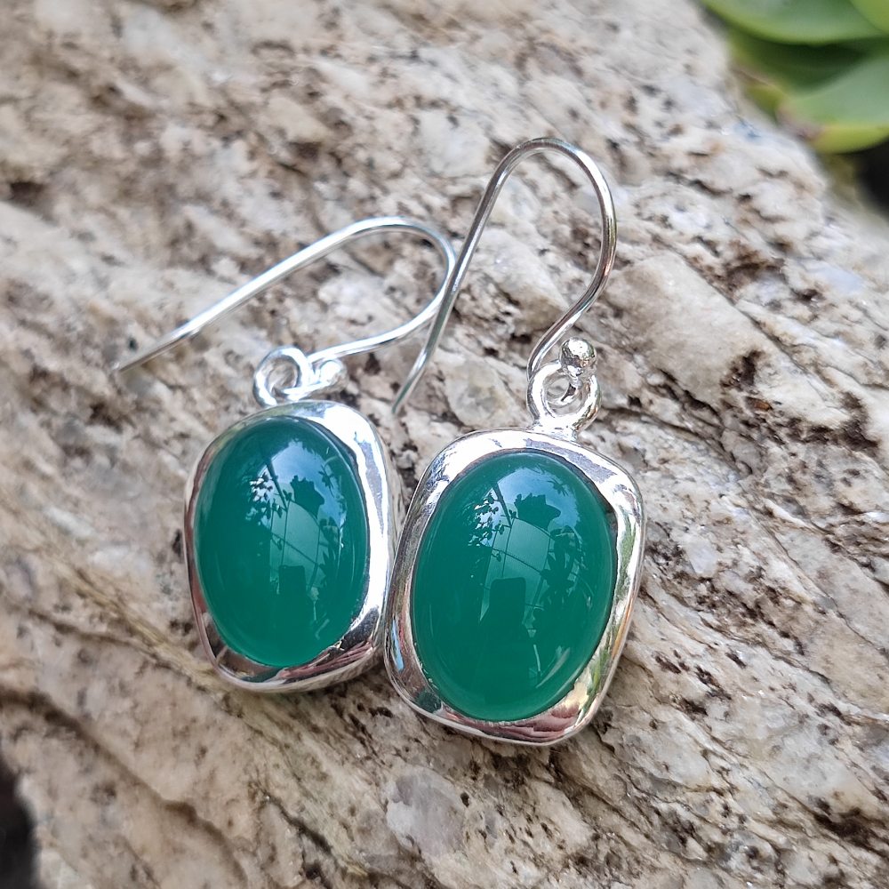 Turritella Agata Orecchini 925 Pietra Preziosa In Argento Massiccio Di Forma Ova - Foto 11