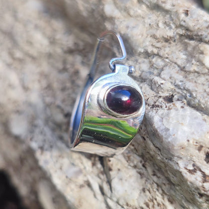 Orecchini argento 925 artigianali con pietra - MANDALAVADI