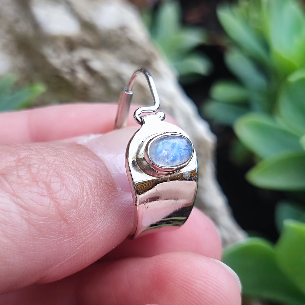 Orecchini argento 925 artigianali con pietra - MANDALAVADI