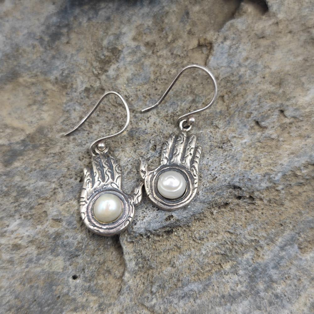 ORECCHINI Argento 925 artigianali con perla - MORSHI