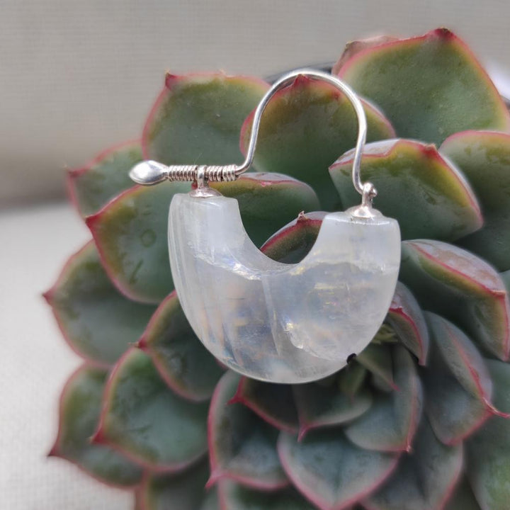 Orecchini artigianali con pietra in argento 925 - NAWAKOT