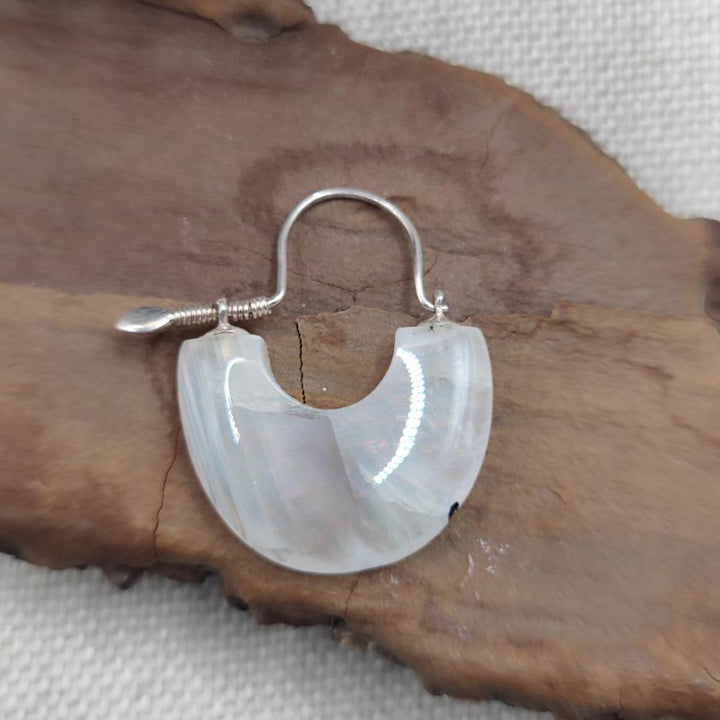 Orecchini artigianali con pietra in argento 925 - NAWAKOT