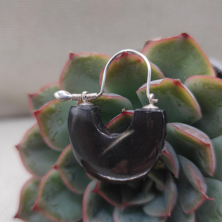 Orecchini artigianali con pietra in argento 925 - NAWAKOT