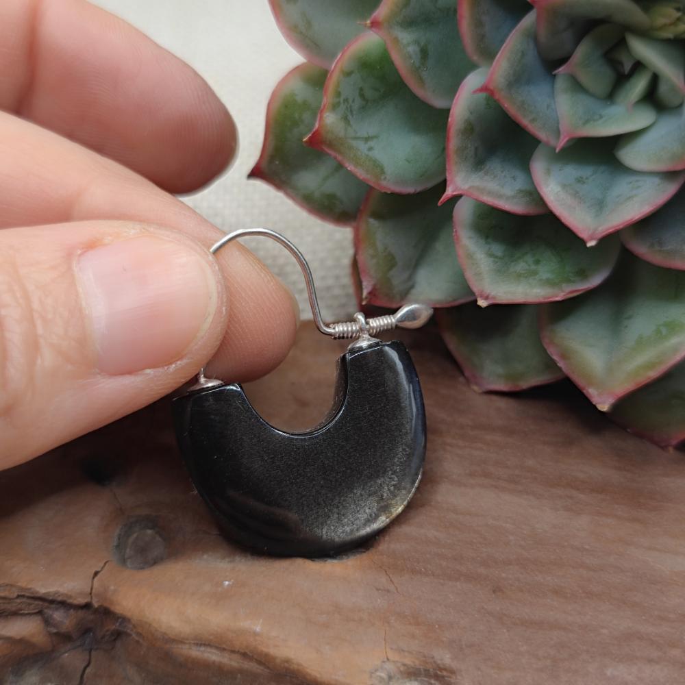 Orecchini artigianali con pietra in argento 925 - NAWAKOT